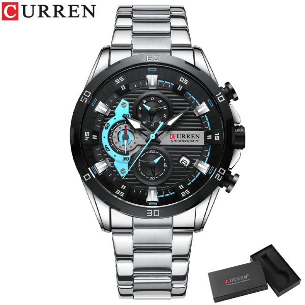 Curren 8402 Wristwatch Stainless Steel Chonograph Watch
